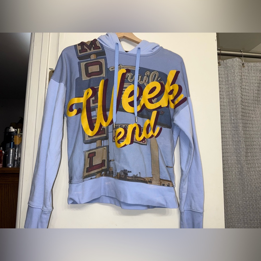 MaxMara Weekend Blue Graphic Hoodie - Picture 3 of 4